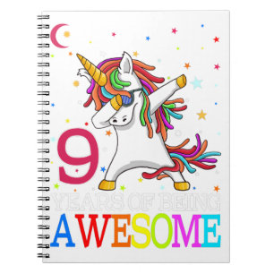 9th Verjaardag Dabbing Eenhoorn Party Gift 9 Jaar Notitieboek