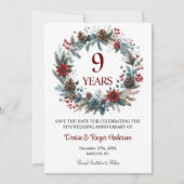 9th Wedding Jubileum Winter Save The Date (Voorkant)