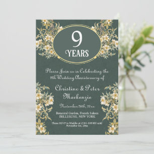 9th Willow Wedding Jubileum Rich Floral Kaart