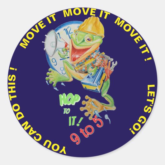 9to5 Motivator Frog Sticker (Devant)