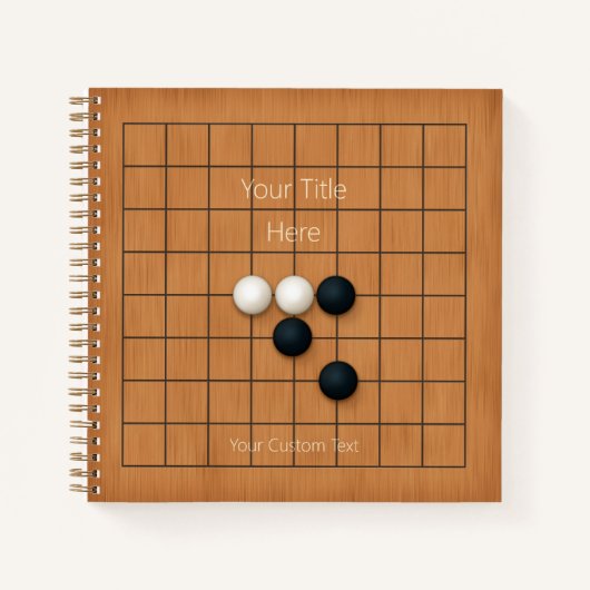 9x9 Goban met Bruikbaar Spelbord (2) Custom Notitieboek (Voorkant)