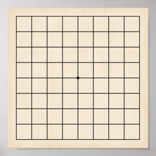 9x9 Goban Portable Gameboard of Decoupage (bord) Poster (Voorkant)
