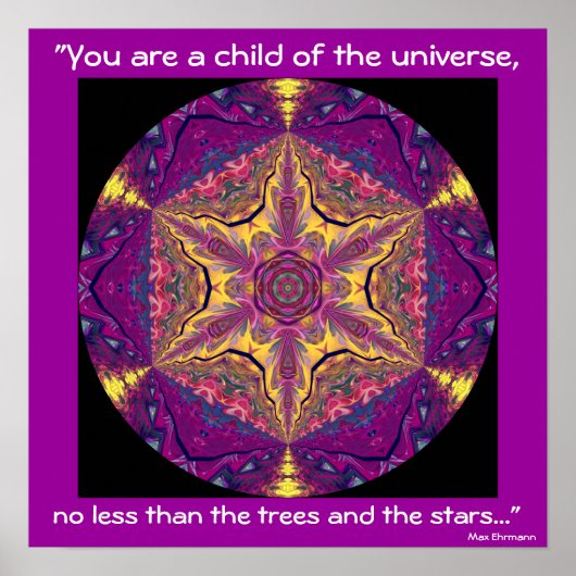 A04 "Enfant de l'Univers" - Poster de Desiderata.2 (Devant)