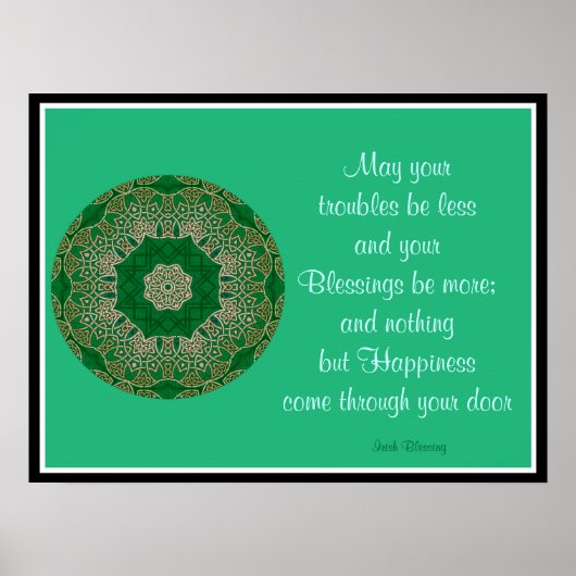 A05 Celtic Kaleidoscopic Mandala - Irish Blessing8 Poster (Voorkant)
