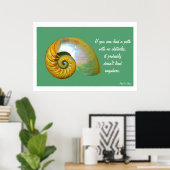A06 Poster de coquille Nautilus - Citation Inspira (Bureau à domicile)
