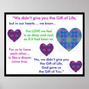 A07b Poster cadeau de vie - Version 1.Black Border