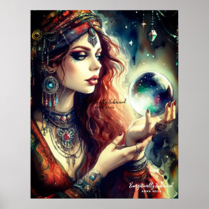 * A100 Psychische Boho Gypsy 10 kristallen bal Poster