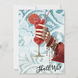 *~* A101 Versierde Cocktail FOTO 16 BACHELORETTE Kaart