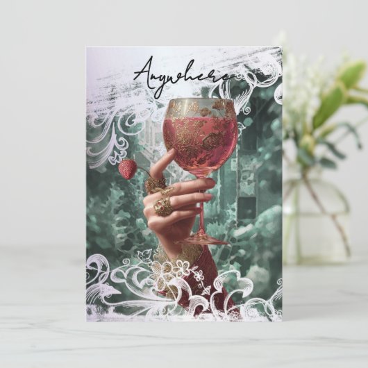 *~* A101PHOTO Cocktail Overal AFGRADUATE FEESTJE Kaart (Staand voorkant)