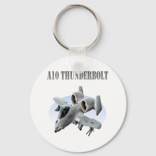 A10 Thunderbolt Silver Plane Sleutelhanger