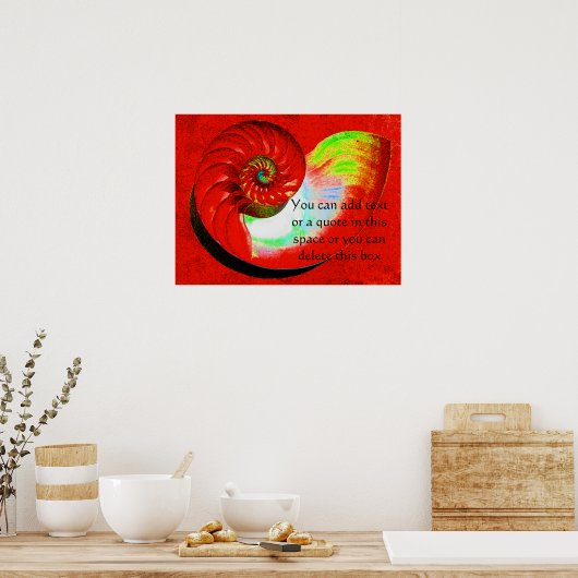A15 Nautilus Shell Poster - Avec Votre Texte - 3 (Cuisine)