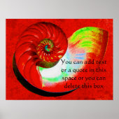 A15 Nautilus Shell Poster - met Jouw tekst - 3 (Voorkant)