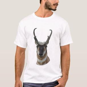 A19 Pronghorn Antelope Dark Face Buck Head Shot T-shirt