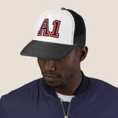 "A1" Monogram Trucker Hat Trucker Pet (In situ)