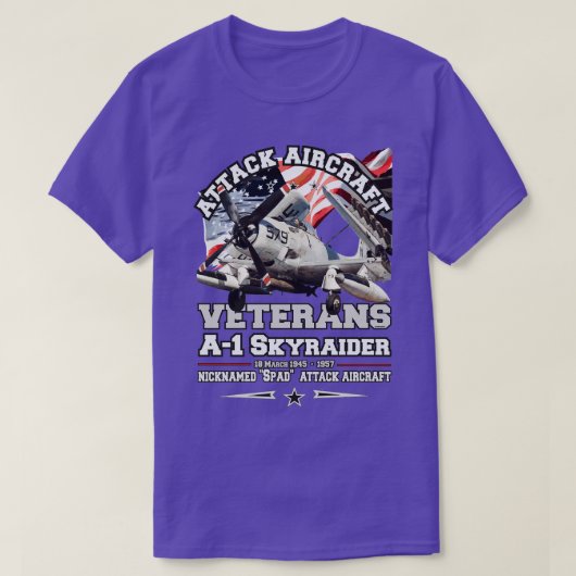 A1 Skyraider aanval vliegtuig T-shirt (Design voorkant)