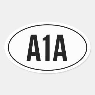 A1A op Oval Highway Number Ovale Sticker
