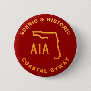 A1A Schilderachtig en historische kustvaart Ronde Button 5,7 Cm