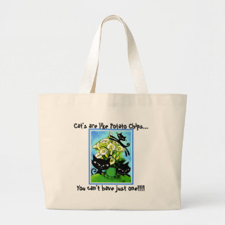a1alilycats2, Cat's zijn net als Potato Chips...,  Grote Tote Bag