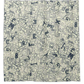 A1B2C3 indigoivoor Douchegordijn (Voorkant)