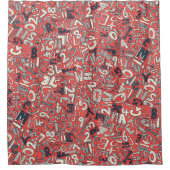 A1B2C3 koraalrood Douchegordijn (Voorkant)