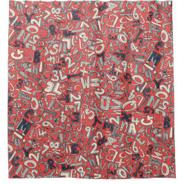 A1B2C3 koraalrood Douchegordijn