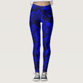 A202 Rich Blue en Black Abstract Design Leggings (Voorkant)