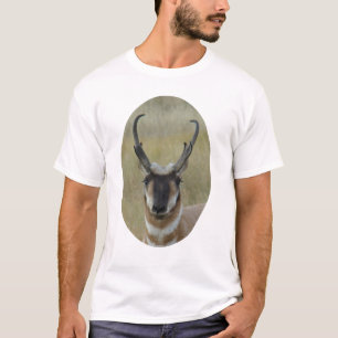 A20 Gaffelantilope bok donker gezicht hoofdschot T-shirt