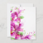 A2-Roze Bloemen Ontwerp Bruids Douche Uitnodiging (Achterkant)