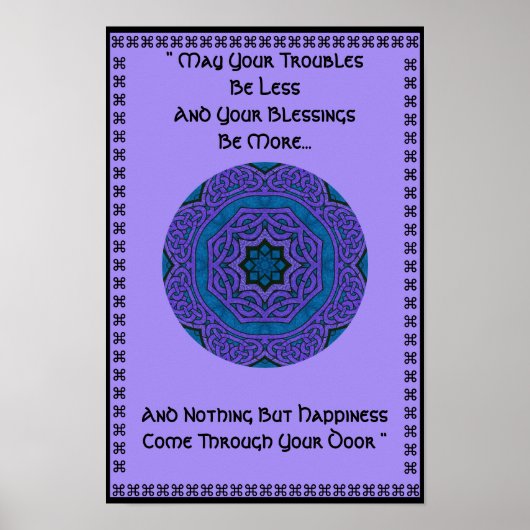 A37 Celtic Knot Kaleidoscopic Mandala.6 Poster (Voorkant)