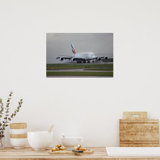 A380 Landing in Manchester Poster (Keuken)