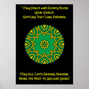 A42 Celtic Kaleidoscopic Mandala-Irish Blessing.6 Poster