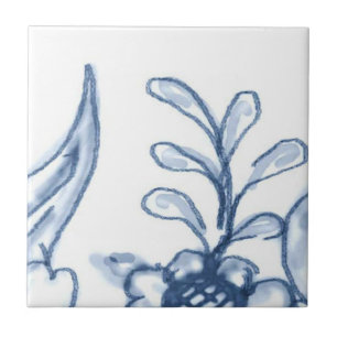 A4 - Muurtapijtschel met delft-mandje - A4 Tegeltje