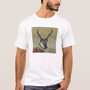 A5 Pronghorn Antelope Big Buck Head Shot T-shirt
