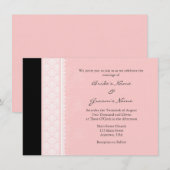 A6 Lichte roze eenzijdige Damask Wedding Invitatio Kaart (Voorkant / Achterkant)