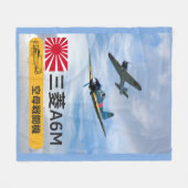 A6M MITSUBISHI "ZERO" GEVECHTSESKADER FLEECE DEKEN (Voorkant (Horizontaal))