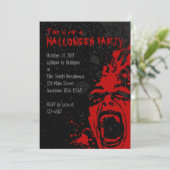 A7 Bloody Scream Halloween Invitations Kaart (Staand voorkant)
