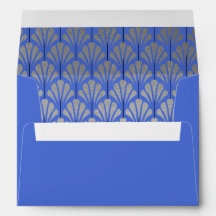 A7 gepersonaliseerde art deco voor blauw zilveren