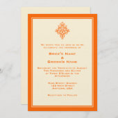 A7 Orange & Cream Invitations de mariage simples (Devant / Derrière)