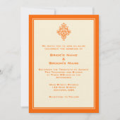 A7 Orange & Cream Invitations de mariage simples (Devant)