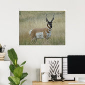 A8 Pronghorn Antelope Big Buck Poster (Thuiskantoor)