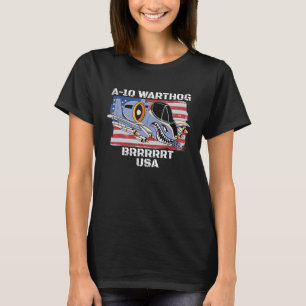 A-10 Militair vliegtuig A10 Thunderbird BRR T-shirt