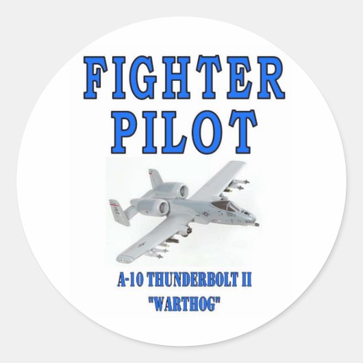 A-10 THUNDERBOLT II-warthog Ronde Sticker (Voorkant)
