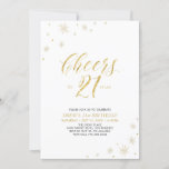 À 21 heures | Gold 21st Birthday Party Invitation<br><div class="desc">Fêtons votre journée spéciale avec cette élégante invitation à la fête du 21e anniversaire. Ce design présente une typographie or chic "Cheers to 21" et des éléments or avec un arrière - plan blanc. Vous pouvez customiser le texte et la couleur arrière - plan. D'autres articles de fête correspondants sont...</div>