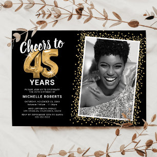 À 45 ans, félicitations Invitation photo