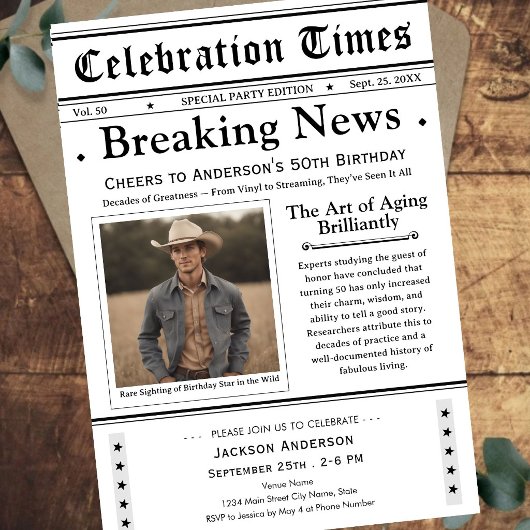 À 50 ans, félicitations ! Invitation anniversaire