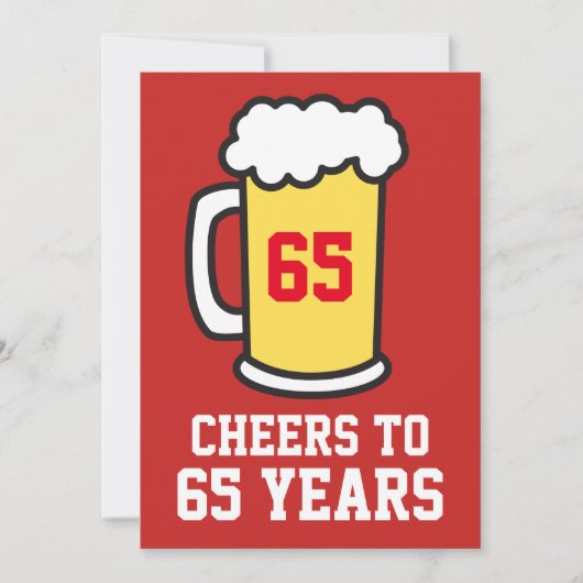 À 65 Ans Invitation Fête Bière (Devant)