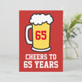 À 65 Ans Invitation Fête Bière (Debout devant)