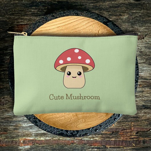 À Accessoires Cute pochette Zipped De Champignons