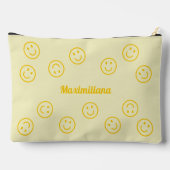 À Accessoires Faces Joyeuses - Jaune - LARGE Pochette Accessoire (Verso)