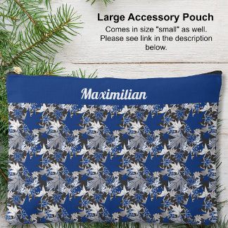 À Accessoires Feuilles d'érable bleu - GRANDE pochette d'accesso